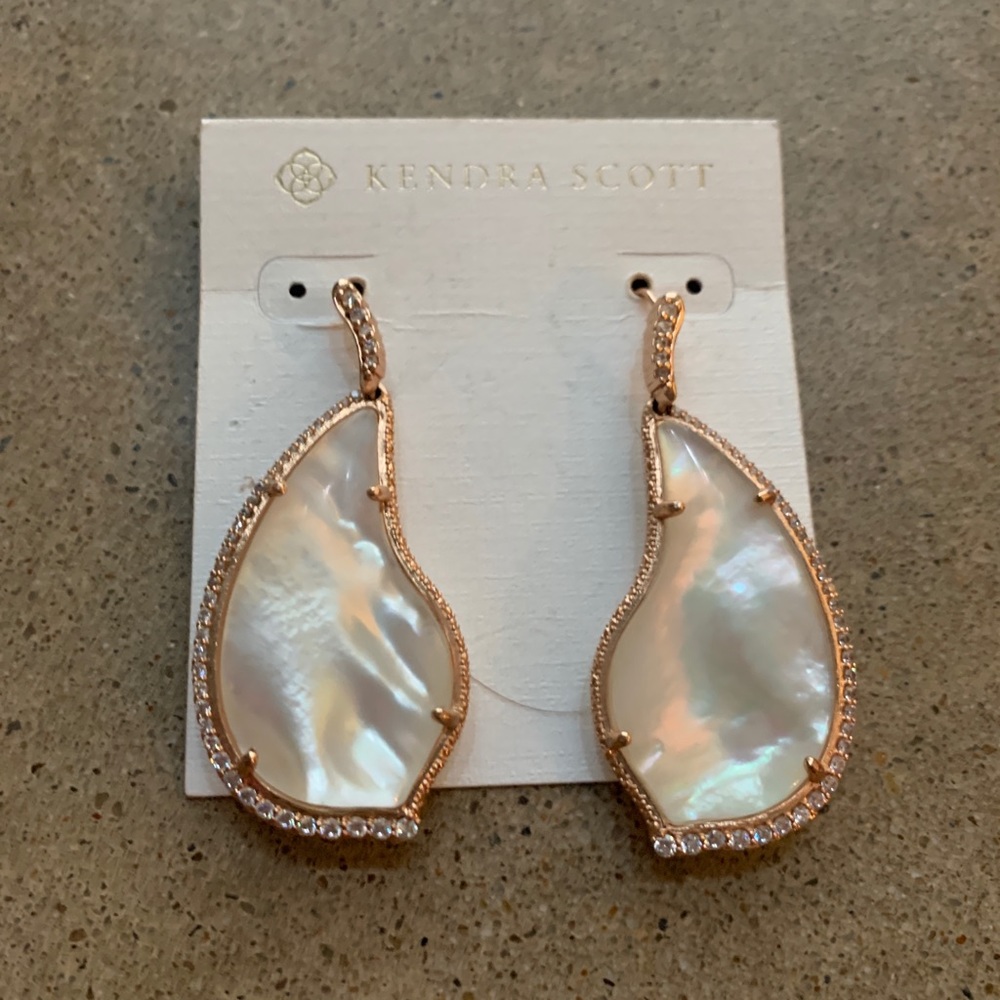 Kendra Scott rose gold tulip drop earrings